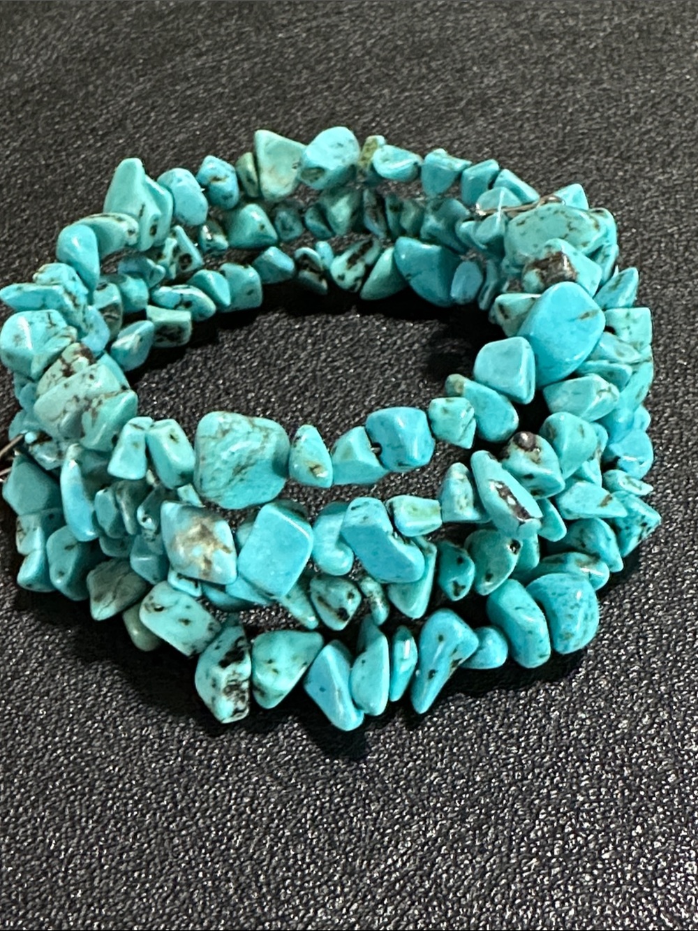 Premier Designs Blue Stone Chip Memory Wire Wrap Bracelet